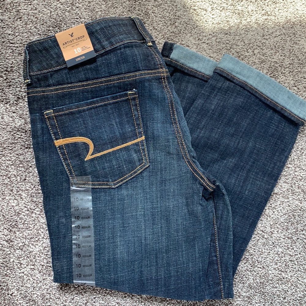 American Eagle Low Rise Artist Crop NWT